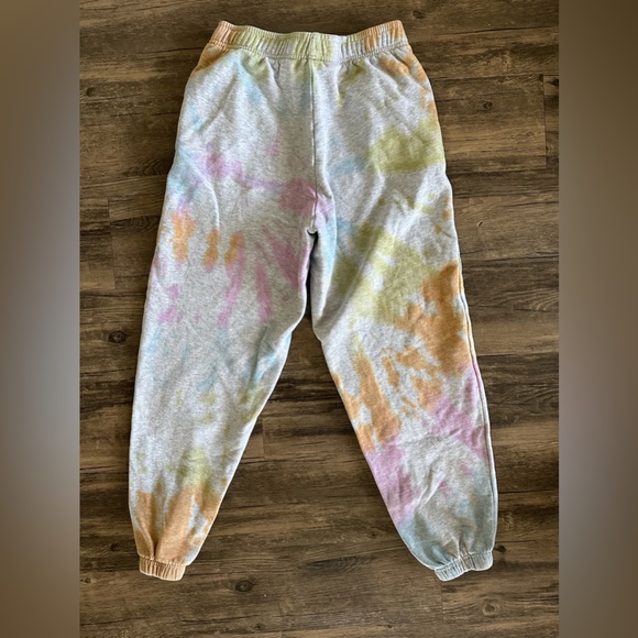 PACSUN PAC SUN Trippy Tie Dye Rainbow Sweat Pants Sweatpants | XS | Gray - Picture 6 of 8